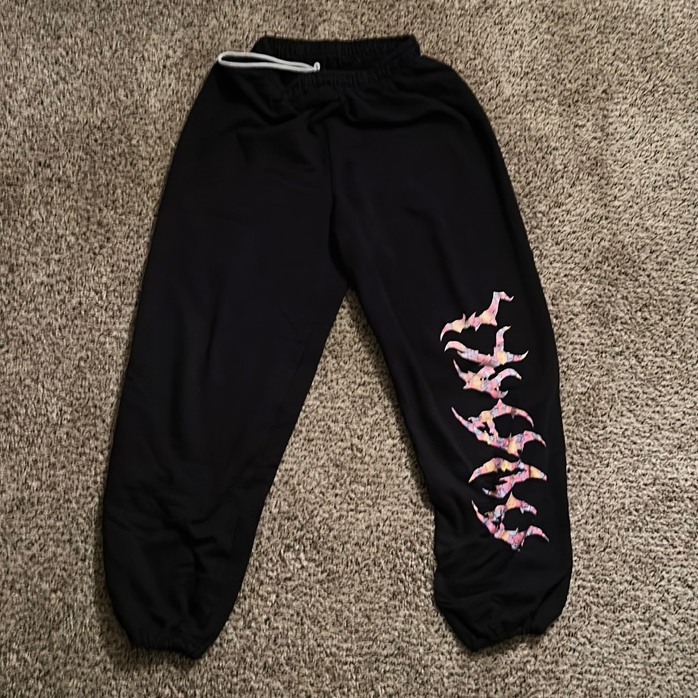 Avani Adjustable Y2K Streetwear Black Baggy Sweatpants